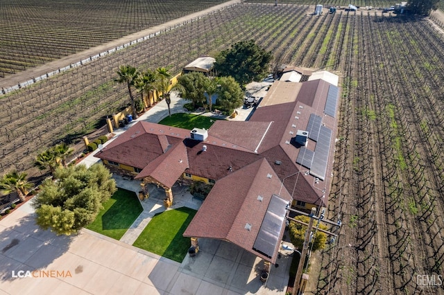 drone / aerial view with a rural view