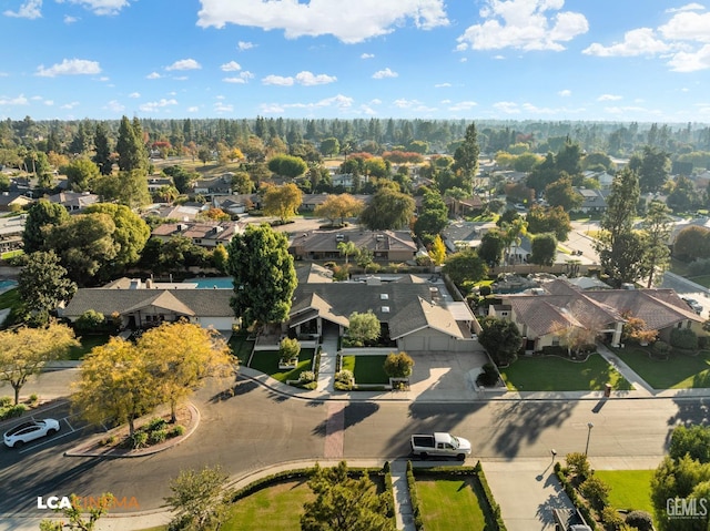 bird's eye view with a residential view