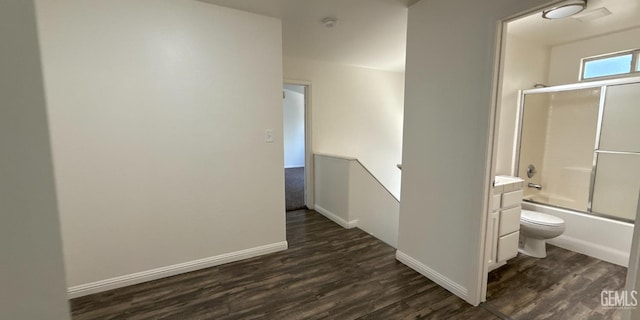 8808 Cape Flattery Dr, Bakersfield, CA 93312 - full bathroom featuring wood finished floors, enclosed tub / shower combo, and vanity