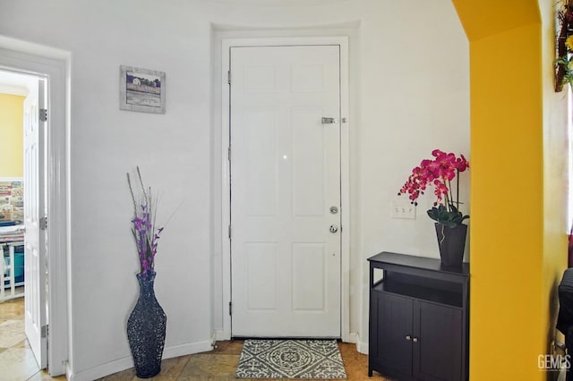 entryway with baseboards