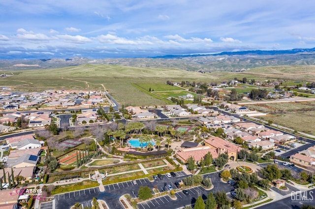 aerial view with a mountain view