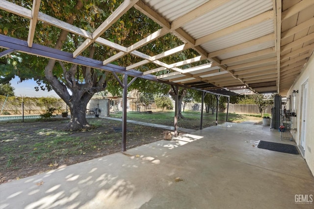 view of patio with a fenced backyard