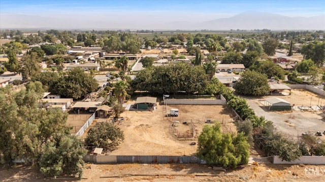 aerial view with a mountain view