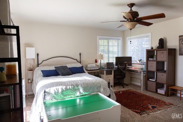 29201 Angus Ct, Tehachapi, CA 93561 - bedroom featuring carpet floors, a desk, and ceiling fan