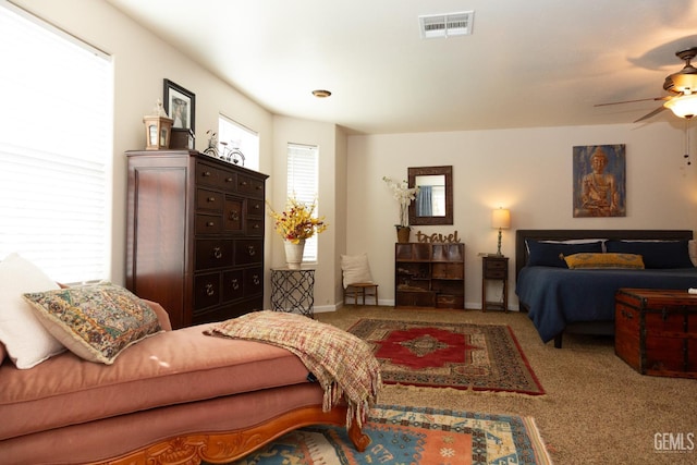 29201 Angus Ct, Tehachapi, CA 93561 - bedroom featuring carpet floors and a ceiling fan