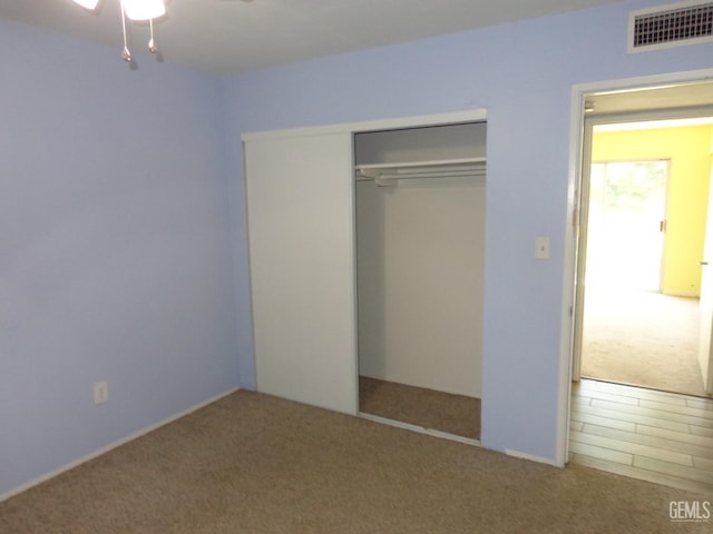 3001 Peach Tree Ct, Bakersfield, CA 93301 - unfurnished bedroom with a closet, visible vents, and carpet