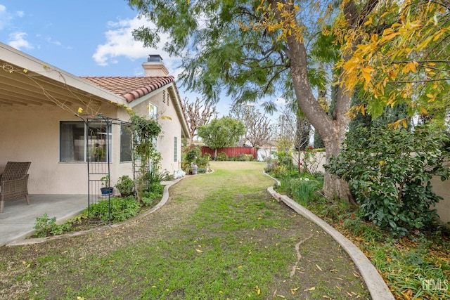 view of yard with a patio area