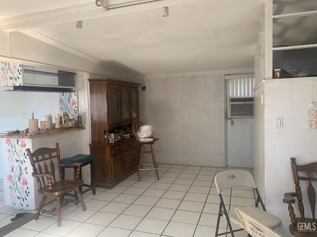 1473 22nd Ave, Delano, CA 93215 - dining room with crown molding and concrete block wall