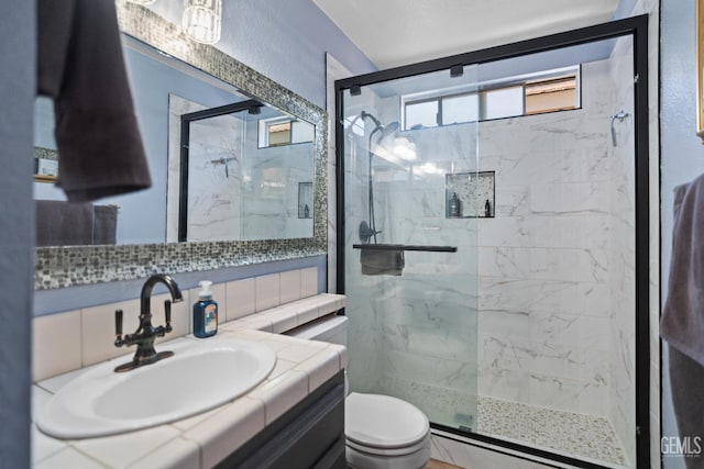 3809 Wensley Ct, Bakersfield, CA 93311 - full bath featuring a stall shower, toilet, and vanity