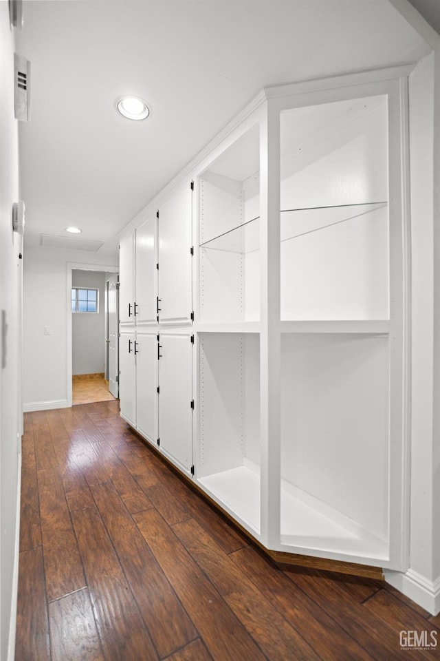 hall featuring dark hardwood / wood-style flooring