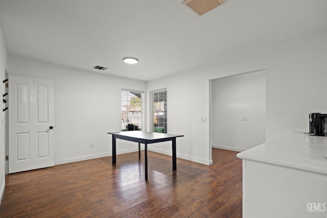 office area featuring dark hardwood / wood-style floors