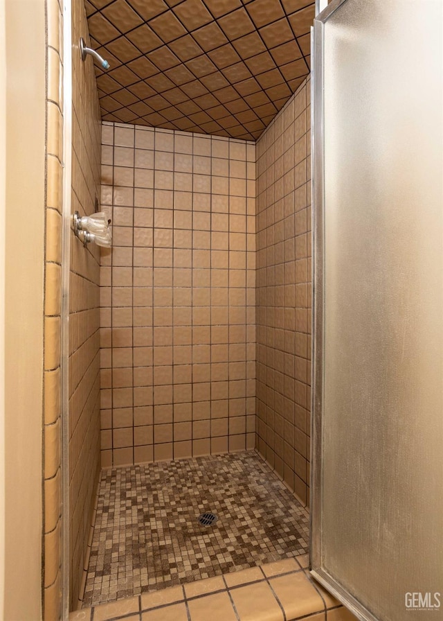 bathroom featuring a tile shower