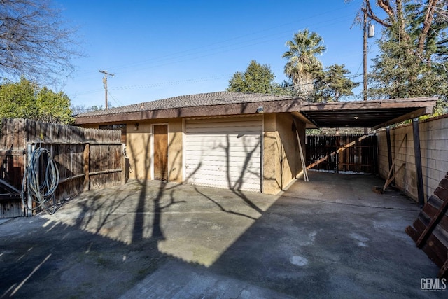 view of garage