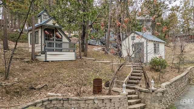 view of yard with stairs