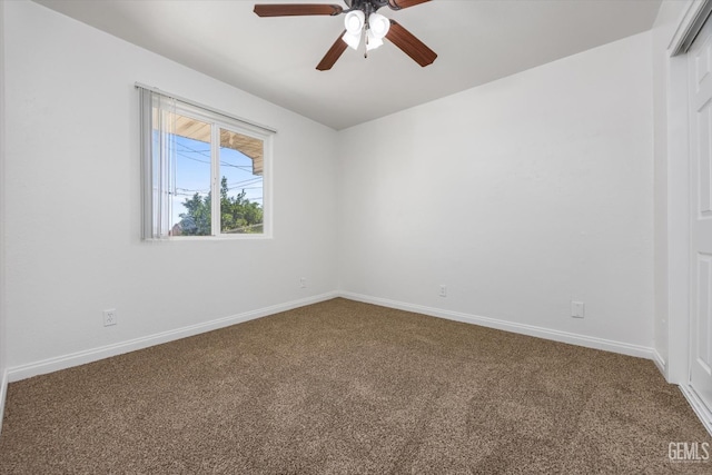 132 E Center St, Taft, CA 93268 - carpeted empty room with a ceiling fan and baseboards