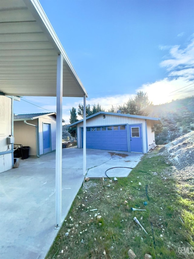 view of garage