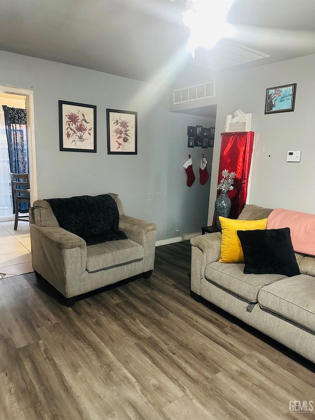 living room featuring hardwood / wood-style floors