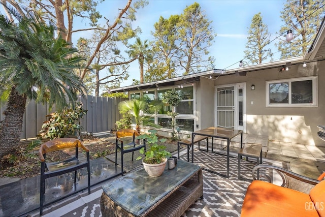 exterior space featuring an outdoor hangout area