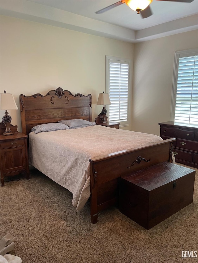 10011 Rosebud Ave, Bakersfield, CA 93311 - carpeted bedroom with multiple windows and ceiling fan