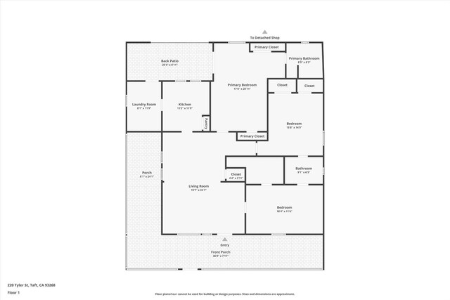 220 Tyler St, Taft, CA 93268 - view of room layout