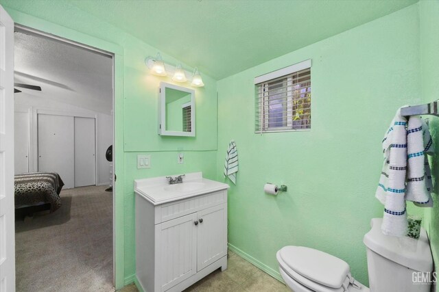 220 Tyler St, Taft, CA 93268 - bathroom featuring vaulted ceiling and vanity