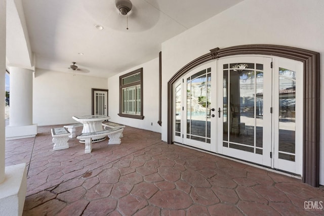 10834 Olcese Rd, Bakersfield, CA 93308 - view of patio featuring french doors and ceiling fan