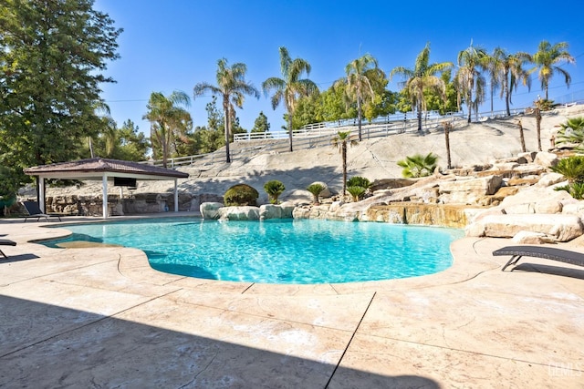 10834 Olcese Rd, Bakersfield, CA 93308 - view of pool with a gazebo and a patio