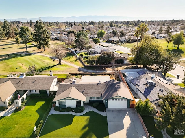 drone / aerial view with a mountain view