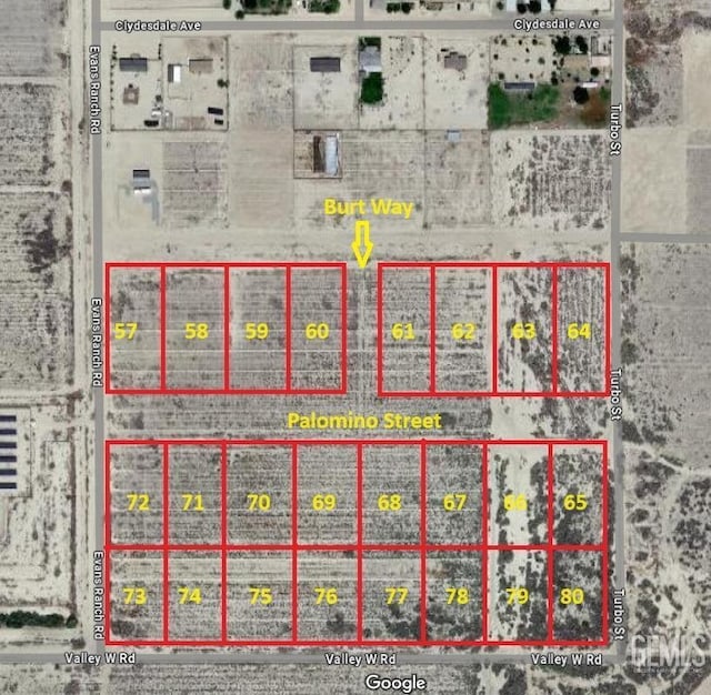 28102 Valley W Rd, Taft, CA 93268 - map / location with property parcel outlined