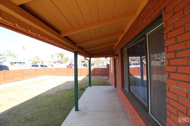 view of patio with a fenced backyard