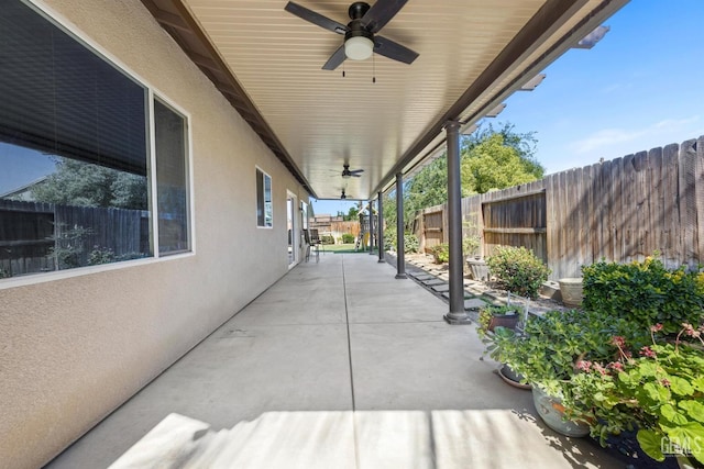 15420 Saint Clement Way, Bakersfield, CA 93314 - view of patio / terrace featuring ceiling fan