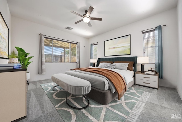 15420 Saint Clement Way, Bakersfield, CA 93314 - bedroom with light colored carpet and ceiling fan