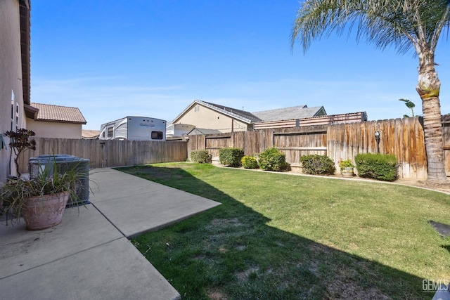 15420 Saint Clement Way, Bakersfield, CA 93314 - view of yard featuring central air condition unit and a patio area