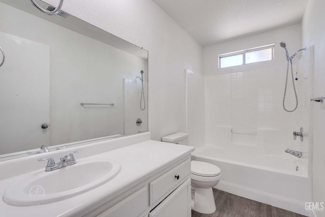 1857 Fern Tree Close, Wasco, CA 93280 - full bathroom featuring shower / tub combination, vanity, and wood finished floors