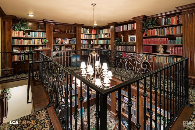 interior space featuring a notable chandelier