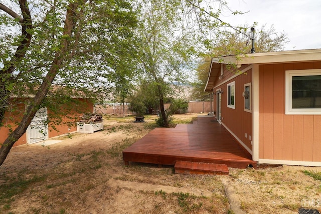 view of yard featuring a deck