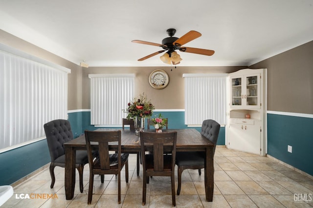 13271 Garzoli Ave, Mc Farland, CA 93250 - dining space with ceiling fan and light tile patterned flooring