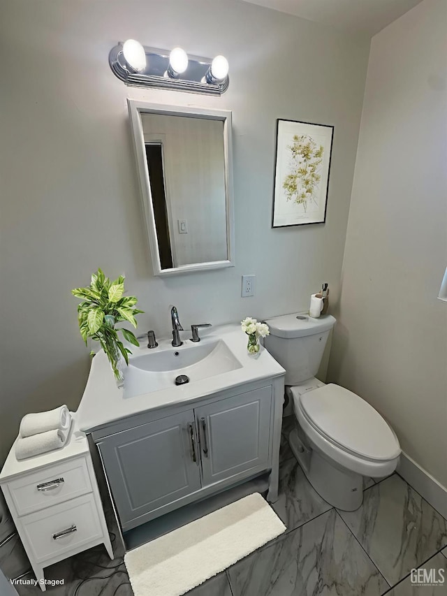 3417 River Blvd, Bakersfield, CA 93305 - bathroom with vanity and marble look tile flooring