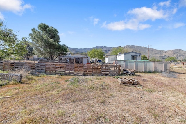 7958 Harmony Ln, Onyx, CA 93255 - view of yard featuring a mountain view and fence