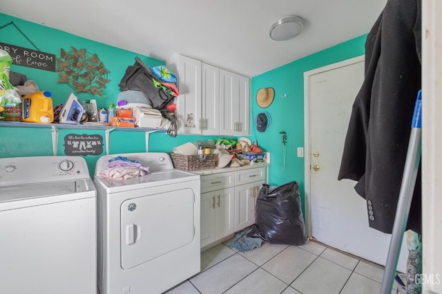 7958 Harmony Ln, Onyx, CA 93255 - laundry room with independent washer and dryer, light tile patterned flooring, and cabinet space
