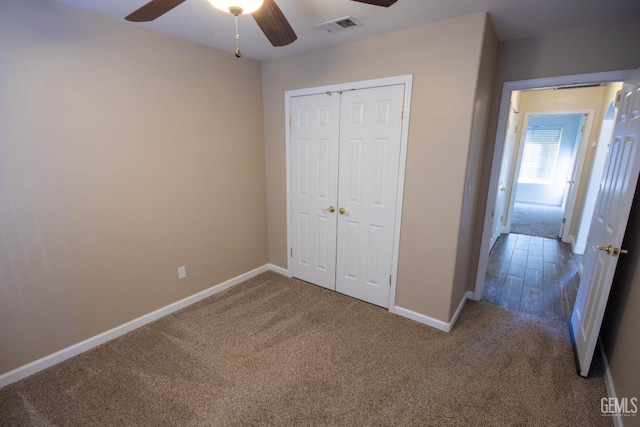 5514 Lombardy Ct, Bakersfield, CA 93308 - unfurnished bedroom featuring carpet floors, a closet, baseboards, and ceiling fan