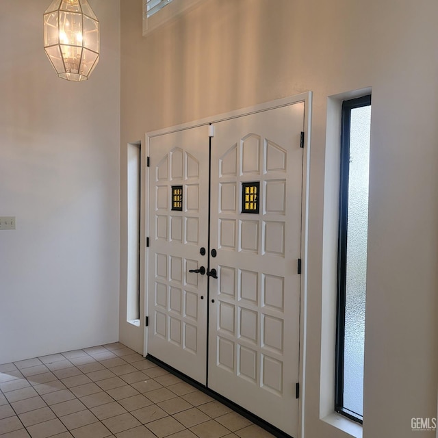 view of tiled foyer