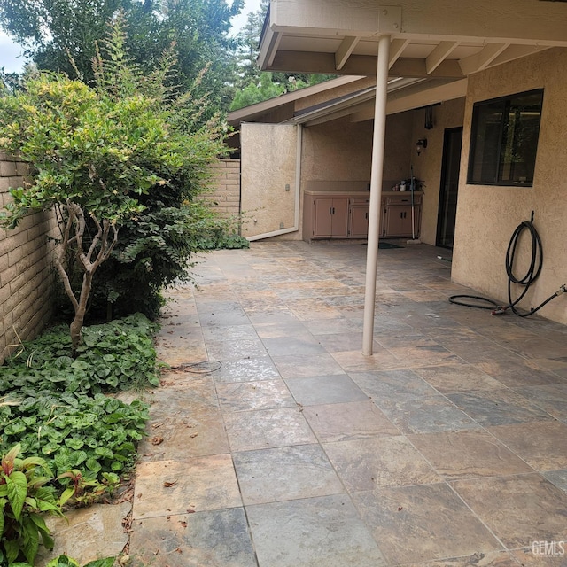 view of patio with area for grilling