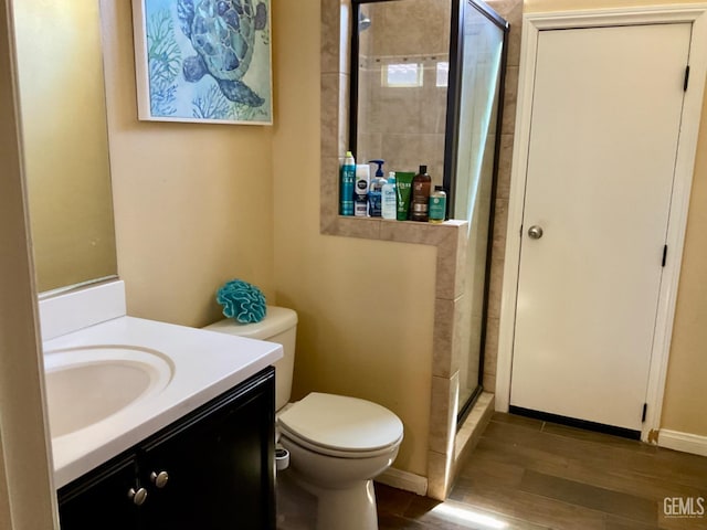 9902 Metropolitan Way, Bakersfield, CA 93311 - full bath with wood finished floors, a stall shower, and vanity