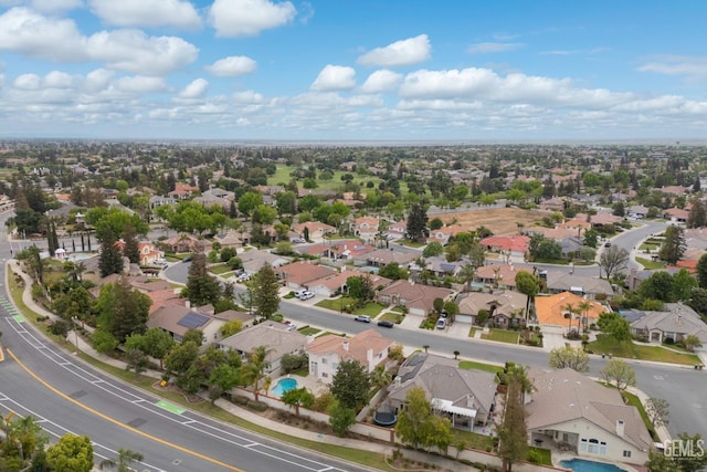 aerial view with a residential view