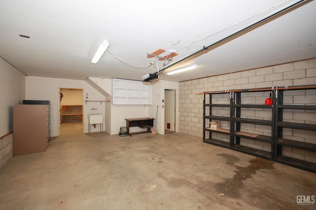 basement with sink