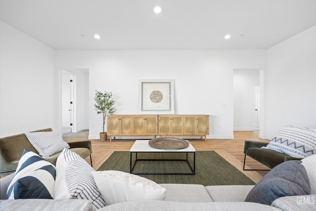 12914 Altair Ct, Bakersfield, CA 93314 - living area featuring wood finished floors, baseboards, and recessed lighting