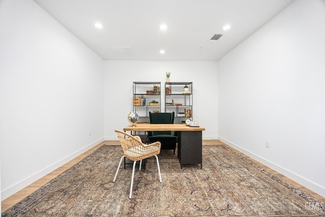 12914 Altair Ct, Bakersfield, CA 93314 - office space featuring wood finished floors, baseboards, visible vents, and recessed lighting