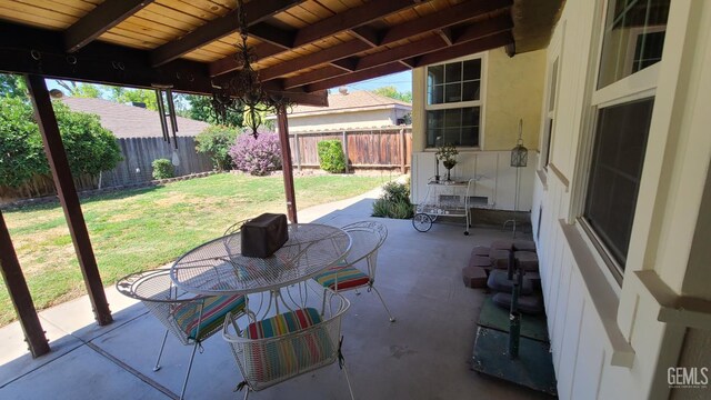 2617 4th St, Bakersfield, CA 93304 - fenced backyard featuring a patio area