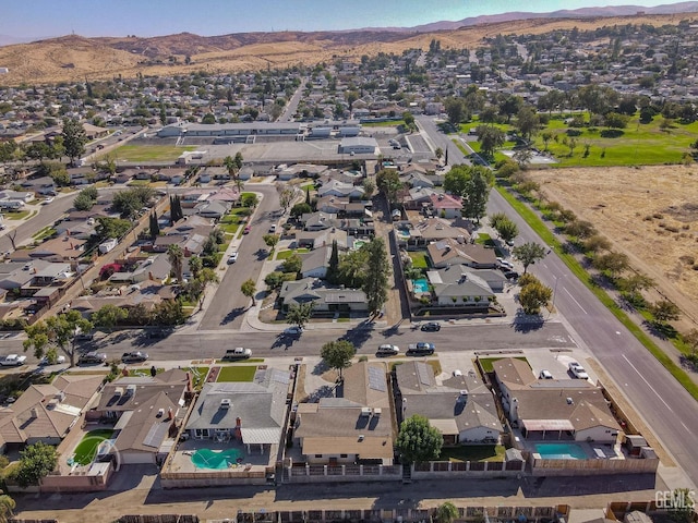 aerial view with a mountain view